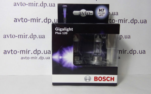 Лампа галогенная H7 Gigalight +120% BOSCH