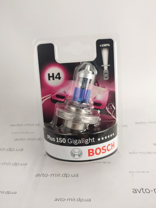 Лампа галогенная H4 Gigalight +150% BOSCH